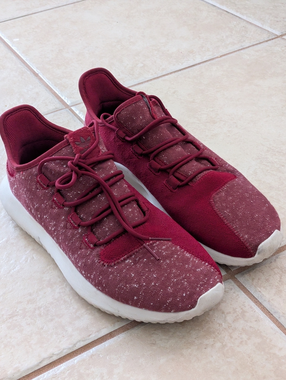 Adidas Tubular Shadow  Burgundy Athletic Shoes sneakers Mens Size 10.5